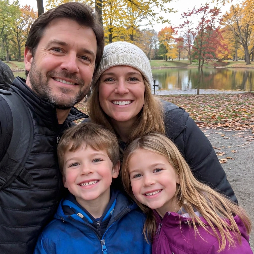 Stranger photobombing a family photo — after
